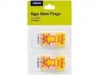 Officeworks J.Burrows Sign Here Flags 25 x 44mm 2 Pack offer