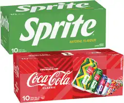 Coles Coca-Cola, Fanta or Sprite Soft Drink 10x375mL offer