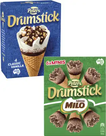 Coles Peters Drumstick Cones-6 Pack 475mL-490mL offer