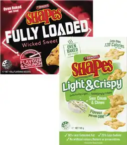 Coles Arnott's Fully Loaded or Light & Crispy Shapes 120g-130g offer