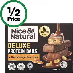 Woolworths Nice & Natural Deluxe Protein Bars 200g Pk 5 or Nut Butter Bars 175g Pk 5 offer