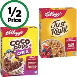 Woolworths Kellogg’s Coco Pops Chex 500g, Just Right 740g or Froot Loops 460g offer