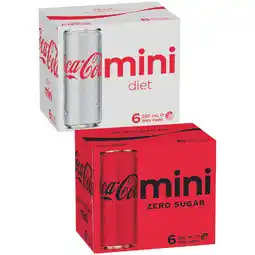 Woolworths Coca-Cola Classic, Zero Sugar or Diet Soft Drink Varieties 6 x 250ml offer