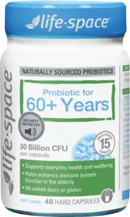 Coles Life-Space Probiotic for 60+ Years Capsules offer