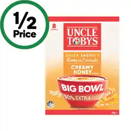 Woolworths Uncle Tobys Big Bowl Oat Sachets offer
