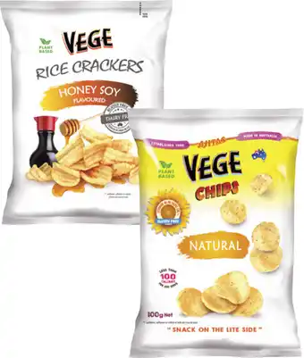 Coles Vege Chips 100g or Rice Crackers 75g offer
