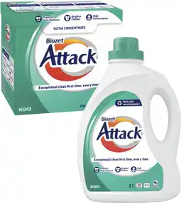 Coles Biozet Attack Regular Laundry Liquid 2 Litre or Powder 2kg offer