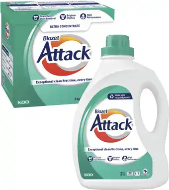 Coles Biozet Attack Regular Laundry Liquid 2 Litre or Powder 2kg offer