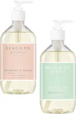 Coles Beach Rd Naturals Raspberry & Lime or Tropical Lime & Passionfruit Hand Wash 500mL offer