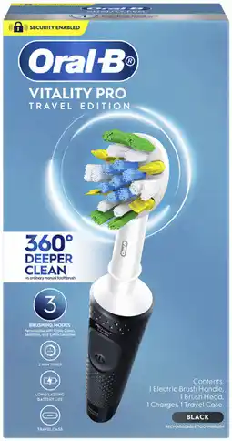 Coles Oral B Pro Vitality Deep Clean Electric Toothbrush Travel Edition Black offer