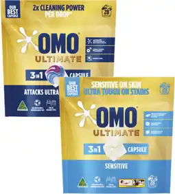 Coles Omo Ultimate 3 In 1 Laundry Capsules offer