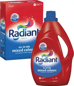 Coles Radiant Laundry Liquid 2 Litre or Powder 2kg offer