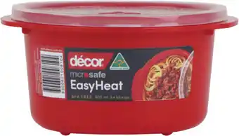 Coles Décor Microsafe Easy Heat Round Container offer