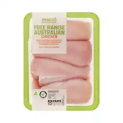 Woolworths Macro Free Range Australian Fresh RSPCA Approved Chicken Breast Fillets Skinless Bulk Tray offer