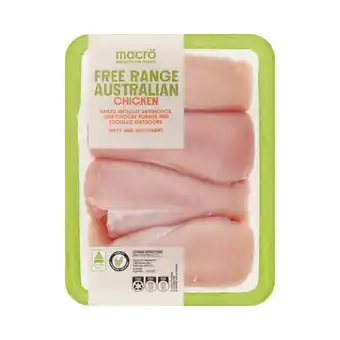 Woolworths Macro Free Range Australian Fresh RSPCA Approved Chicken Breast Fillets Skinless Bulk Tray offer