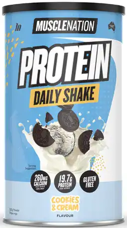 Coles NEW Muscle Nation Daily Shake Cookies & Cream Protein Powder offer