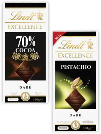 Coles Lindt Excellence Block Chocolate offer
