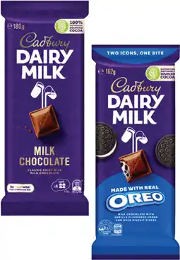 Coles Cadbury Dairy Milk Block Chocolate-190g offer