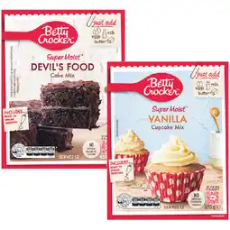 Woolworths Betty Crocker Cake Baking Mixes – Excludes Gluten Free offer