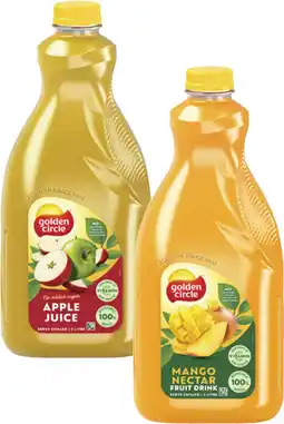 Coles Golden Circle Mango Nectar or Apple Juice 2 Litre offer