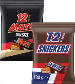 Coles Mars or Snickers Chocolate Fun Size 180g-192g offer