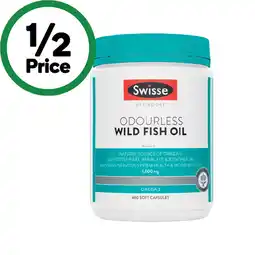 Woolworths Swisse Ultiboost Odourless Wild Fish Oil 1000mg Capsules offer