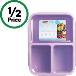 Woolworths Décor Go Triple Split Bento Lunch Box – Assorted offer