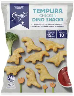 Coles Steggles Tempura Chicken Dino Snacks offer