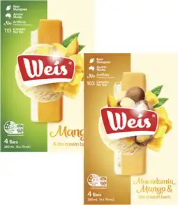 Coles Weis Frozen Dessert Bars-6 Pack 264mL-280mL offer