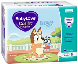 Coles BabyLove Cosifit Jumbo Nappies-84 Pack offer