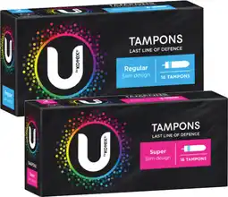 Coles U By Kotex Tampons Regular or Super 16 Pack offer