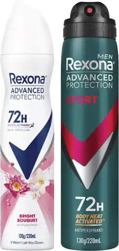 Coles Rexona Advanced 72hr Aerosol Deodorant offer