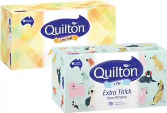 Coles Quilton 3-Ply Facial Tissues-110 Pack offer