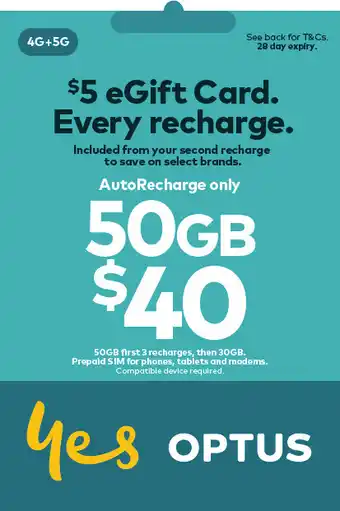Coles Optus $40 AutoRecharge Only SIM Starter Kit offer