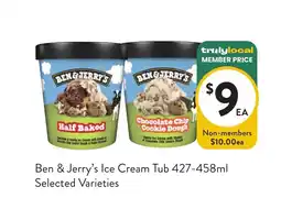 Foodworks Ben & Jerry's Ice Cream Tub offer