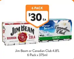 Foodworks Jim Beam or Canadian Club offer