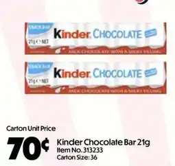 C-Store Distribution Kinder Chocolate Bar offer