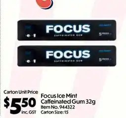 C-Store Distribution Focus Ice Mint Caffeinated Gum offer