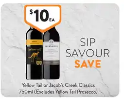 Foodworks Yellow Tail or Jacob's Creek Classics offer