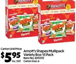 C-Store Distribution Arnott's Shapes Multipack Variety Box offer