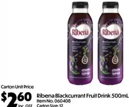 C-Store Distribution Ribena Blackcurrant Fruit Drink offer