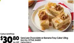 C-Store Distribution Sara Lee Chocolate or Banana Tray Cake offer