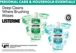 C-Store Distribution Listerine Mouthwash Freshburst or Cool Mint offer