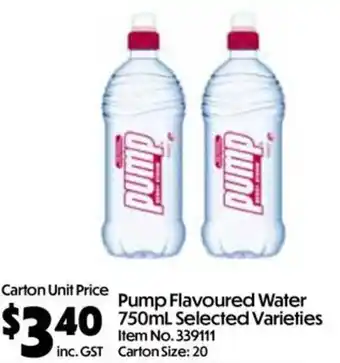 C-Store Distribution Pump Flavoured Water offer