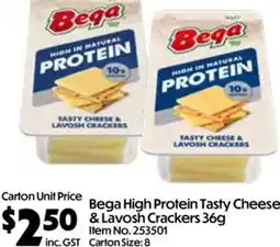 C-Store Distribution Bega High Protein Tasty Cheese & Lavosh Crackers offer