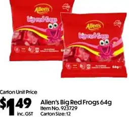 C-Store Distribution Allen's Big Red Frogs offer