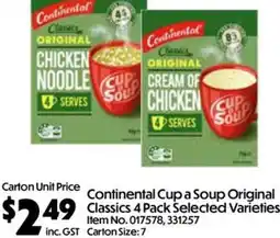 C-Store Distribution Continental Cup a Soup Original Classics Selected Varieties offer