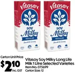 C-Store Distribution Vitasoy Soy Milky Long Life Milk 1 Litre Selected Varieties offer