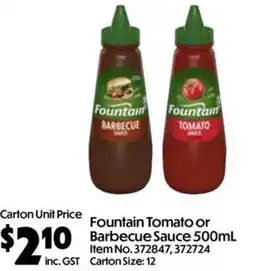 C-Store Distribution Fountain Tomato or Barbecue Sauce offer