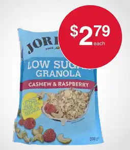 Australian Butchers Store Jori Low Sugar Granola Cashew & Raspberry offer